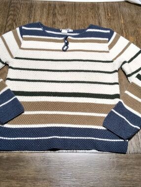 Vintage Paul Harris Design Sweater Womens S Striped Long Sleeve Made In USA Sz M